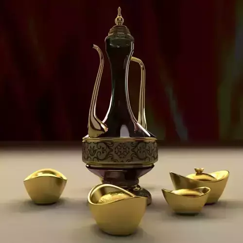 Chinese tea pot and yuanbao