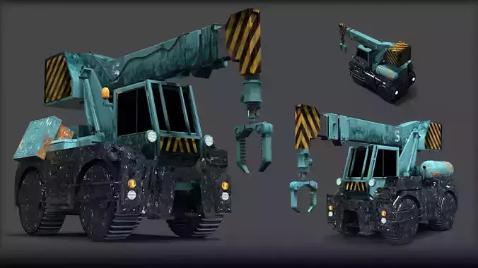 Crane truck in game 3D model