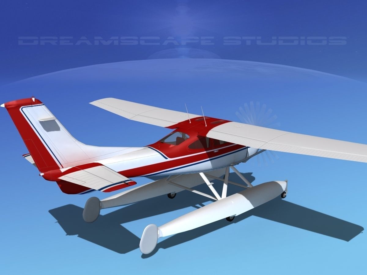 Cessna 182 Skylane Seaplane V06 3D model_5
