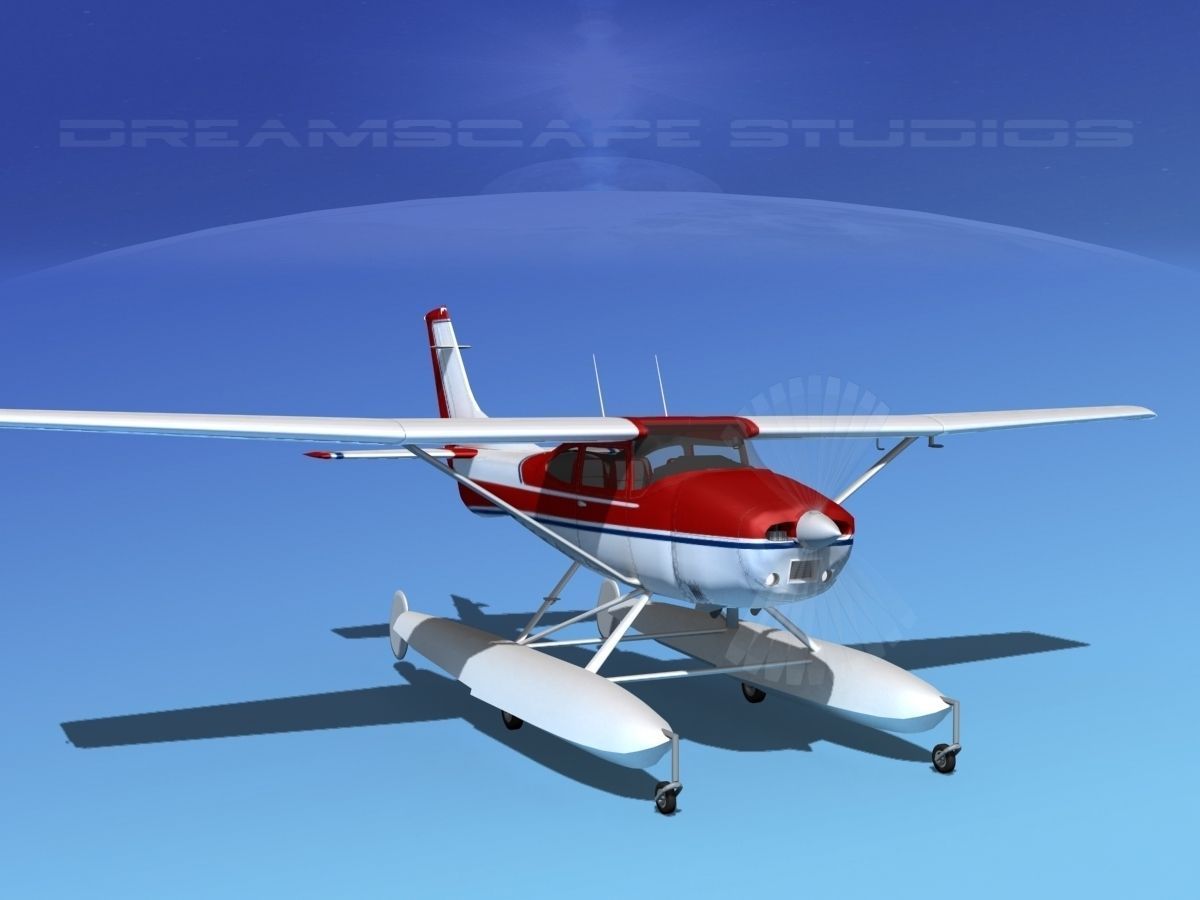 Cessna 182 Skylane Seaplane V06 3D model_3