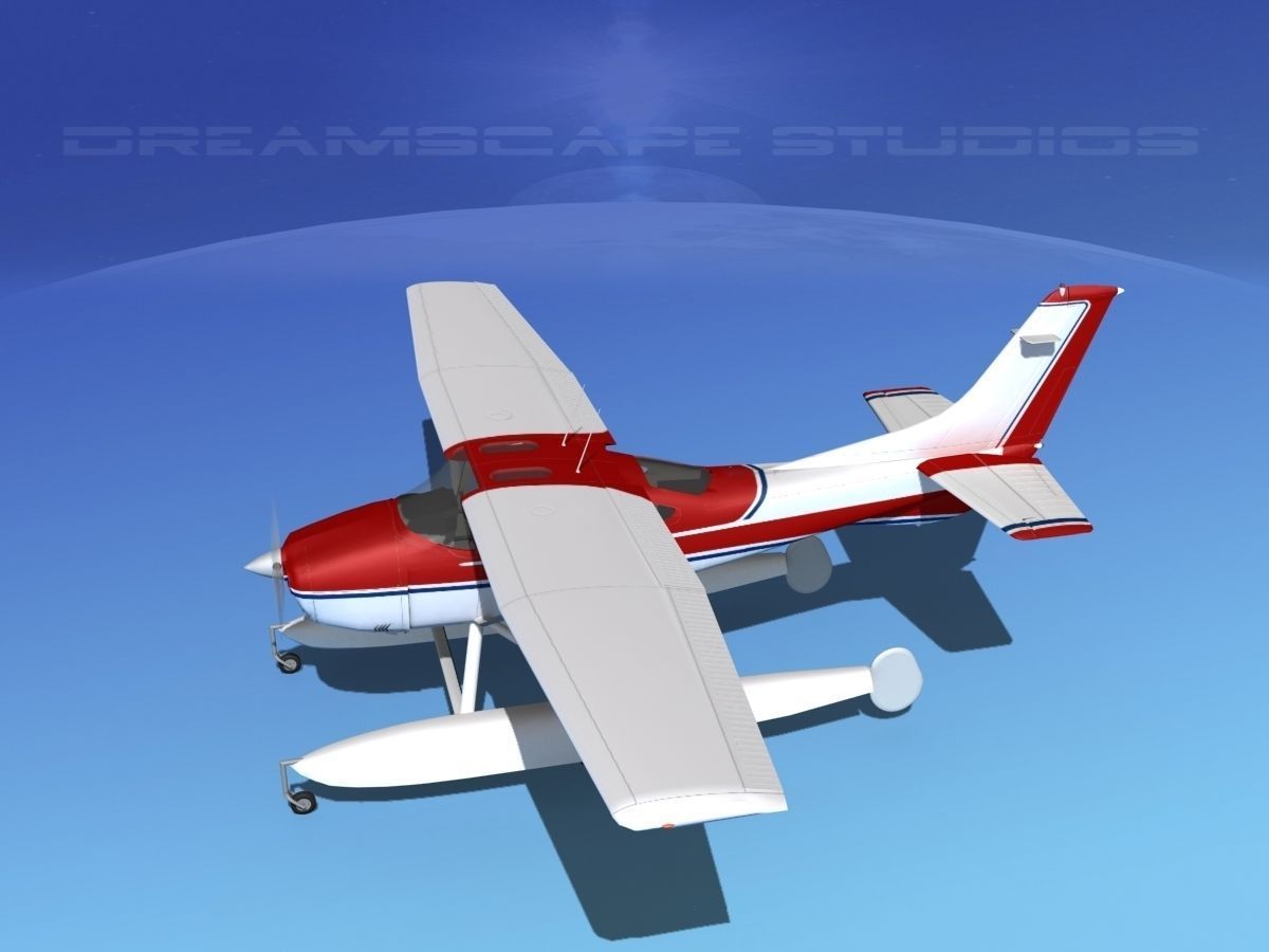 Cessna 182 Skylane Seaplane V06 3D model_7