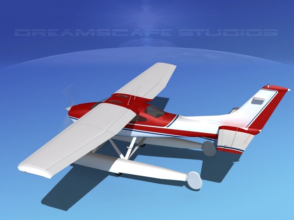 Cessna 182 Skylane Seaplane V06 3D model_9