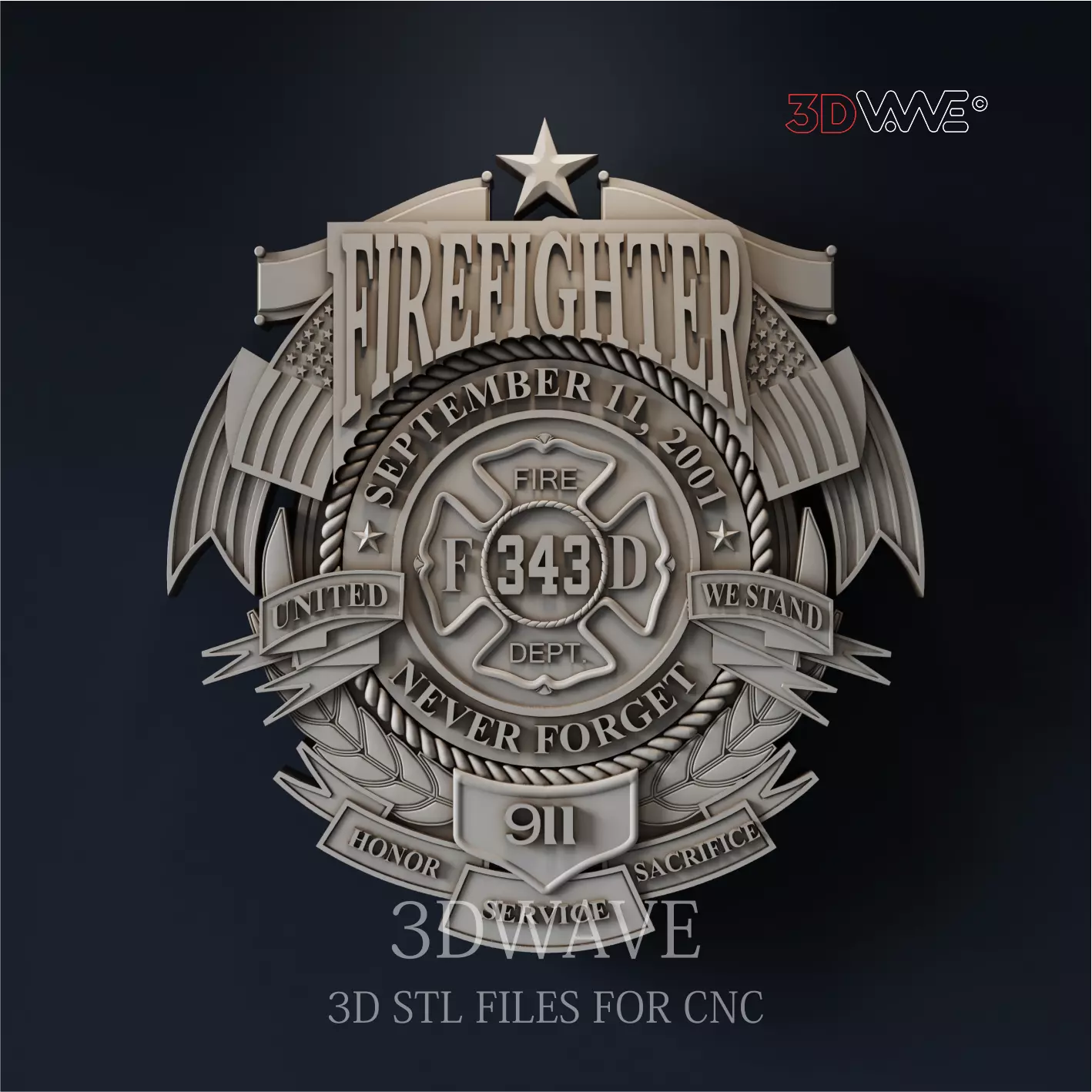FIREPFIGHTER BADGE 3D model_0