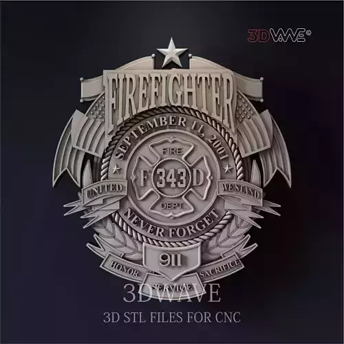 FIREPFIGHTER BADGE 3D model