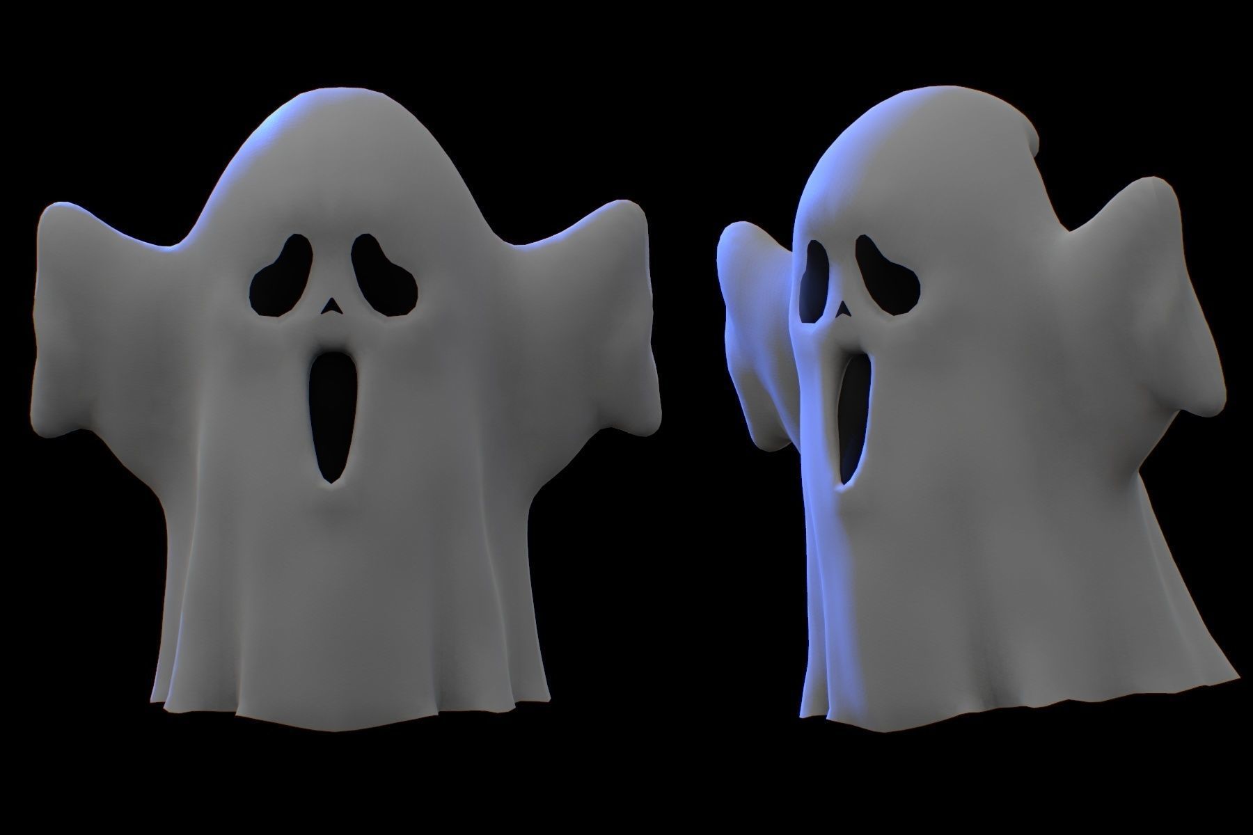 Cartoon Ghost V2 Low-poly 3D model_4