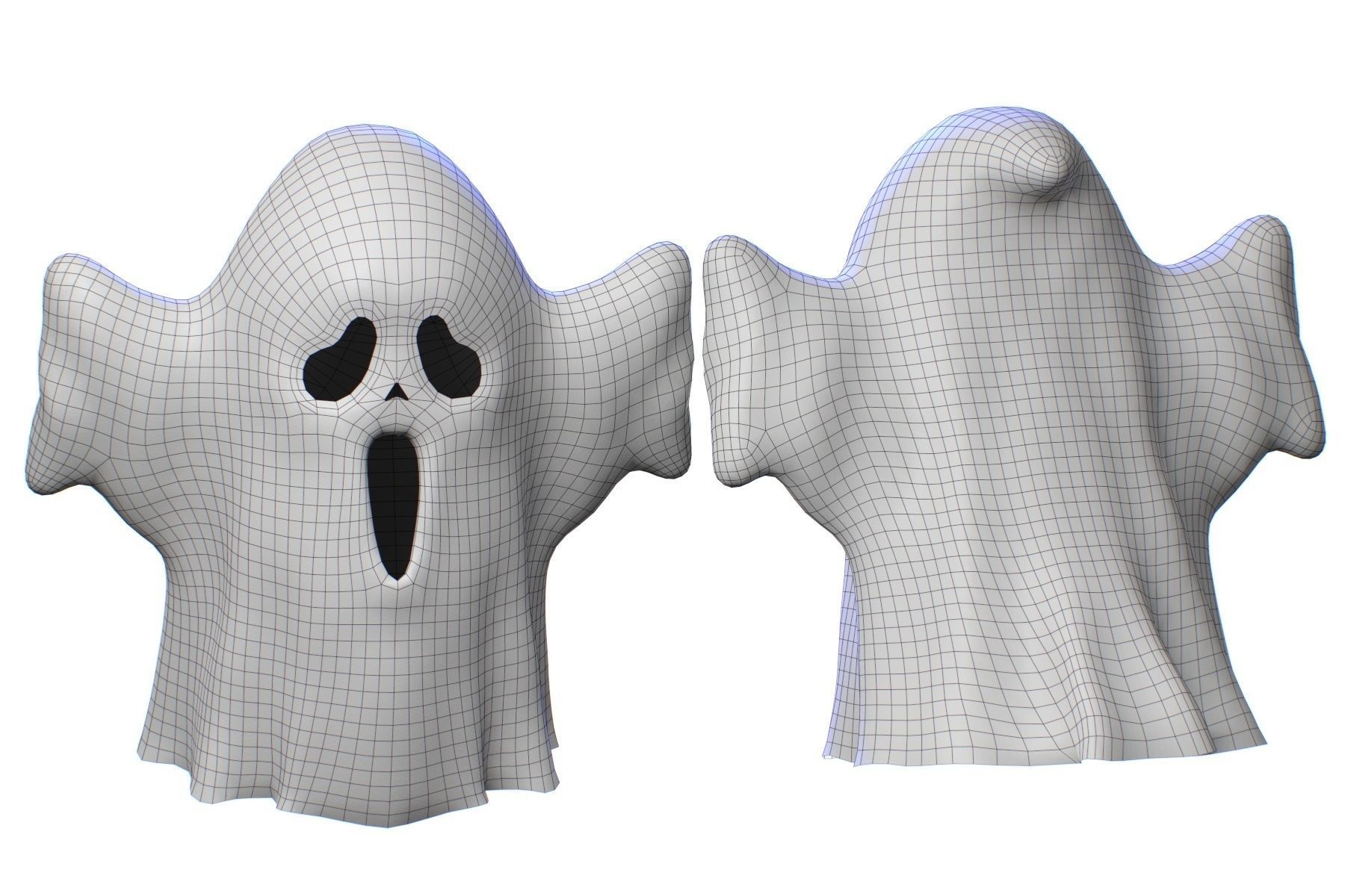 Cartoon Ghost V2 Low-poly 3D model_3