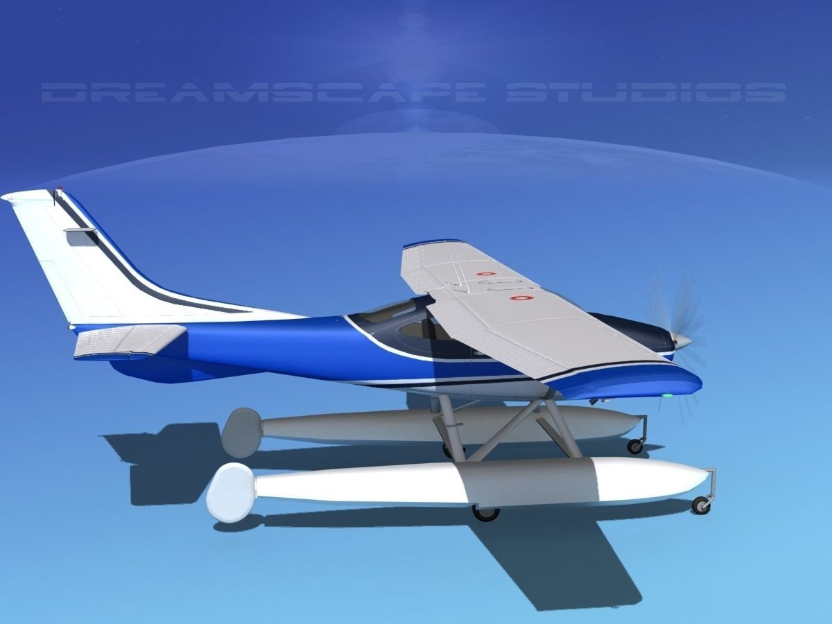 Cessna 182 Skylane Seaplane V07 3D model_7