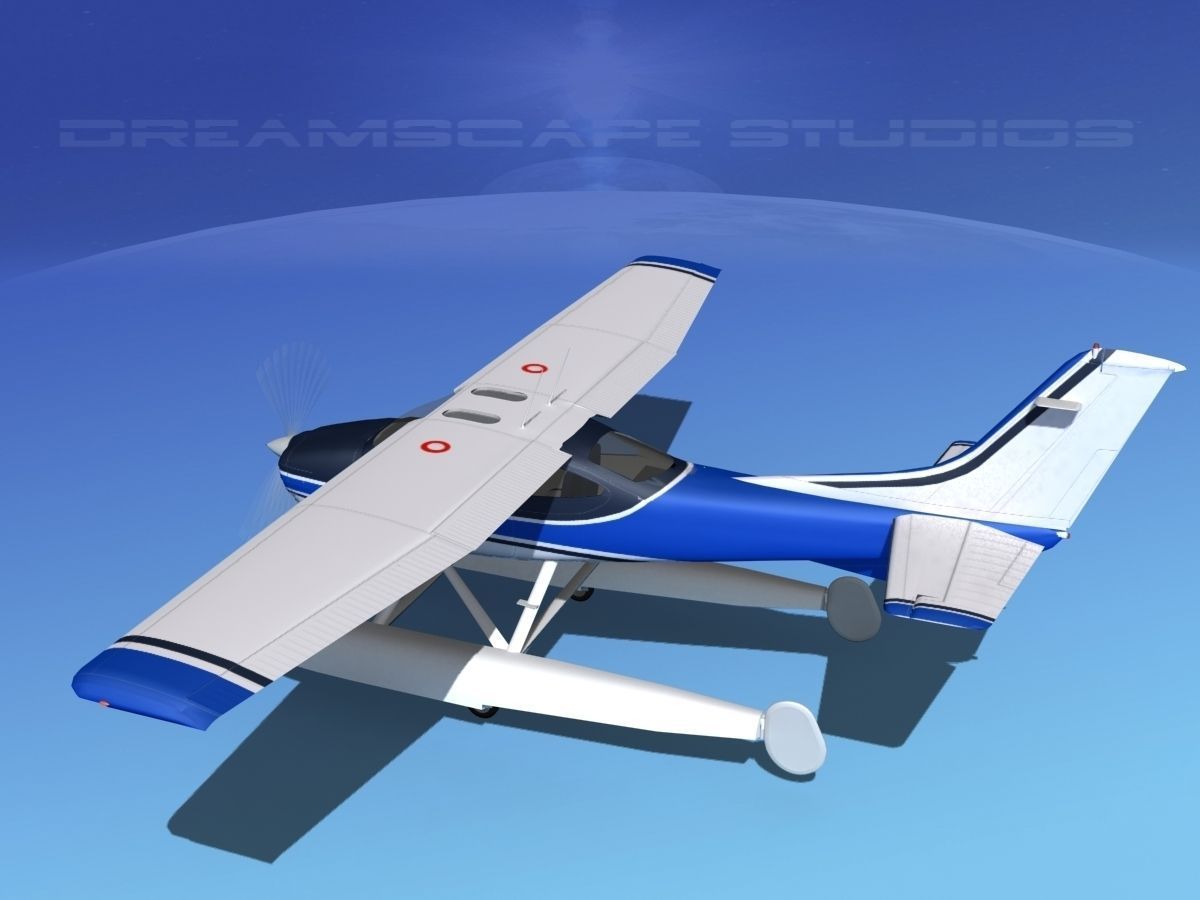 Cessna 182 Skylane Seaplane V07 3D model_8