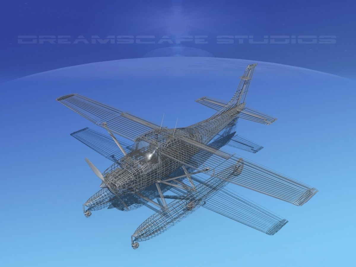 Cessna 182 Skylane Seaplane V07 3D model_18