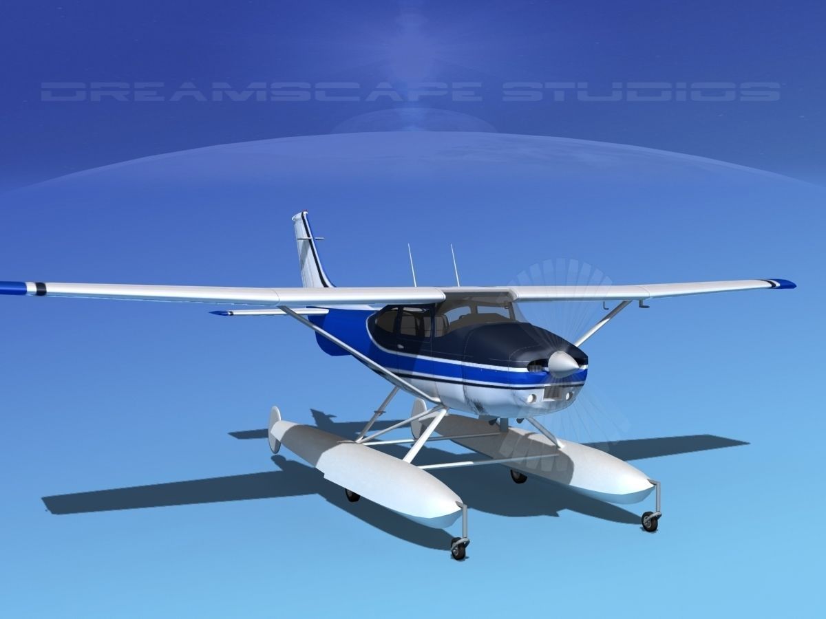 Cessna 182 Skylane Seaplane V07 3D model_2