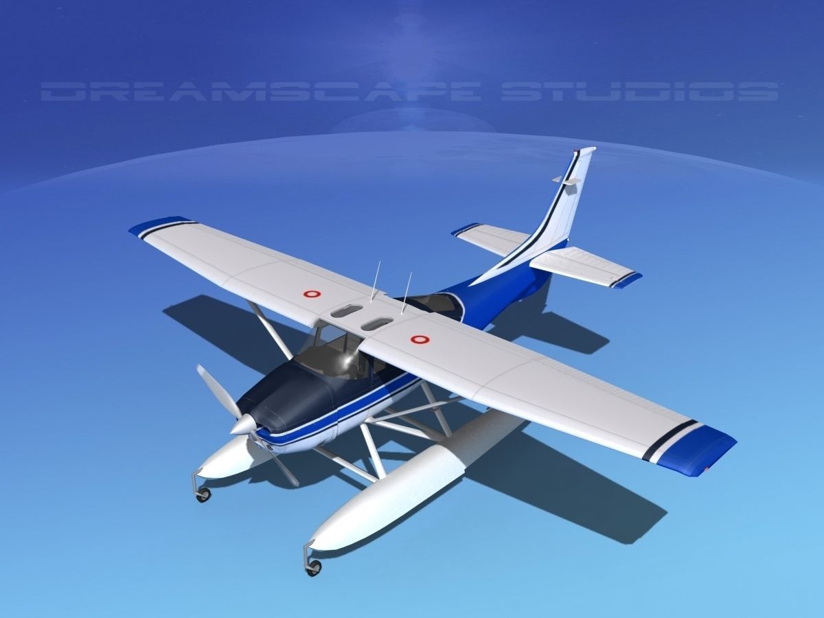 Cessna 182 Skylane Seaplane V07 3D model_11