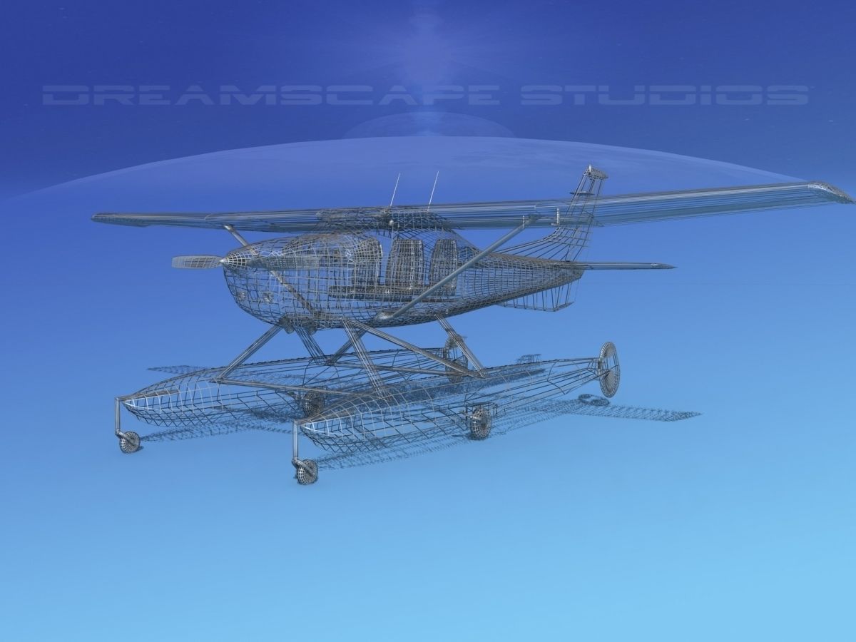 Cessna 182 Skylane Seaplane V07 3D model_12