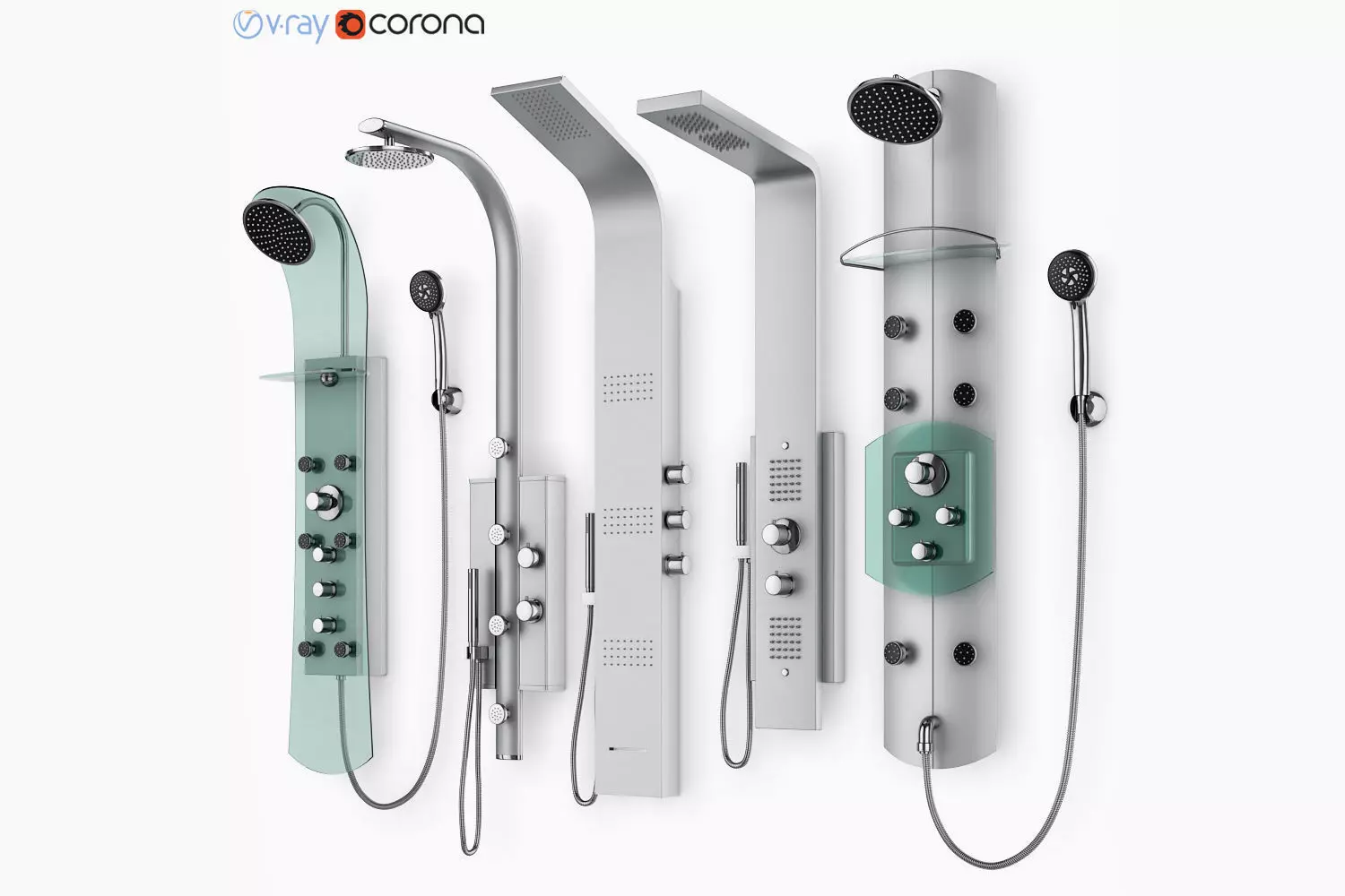 Hydromassage panels Ravak set 21 3D model_0