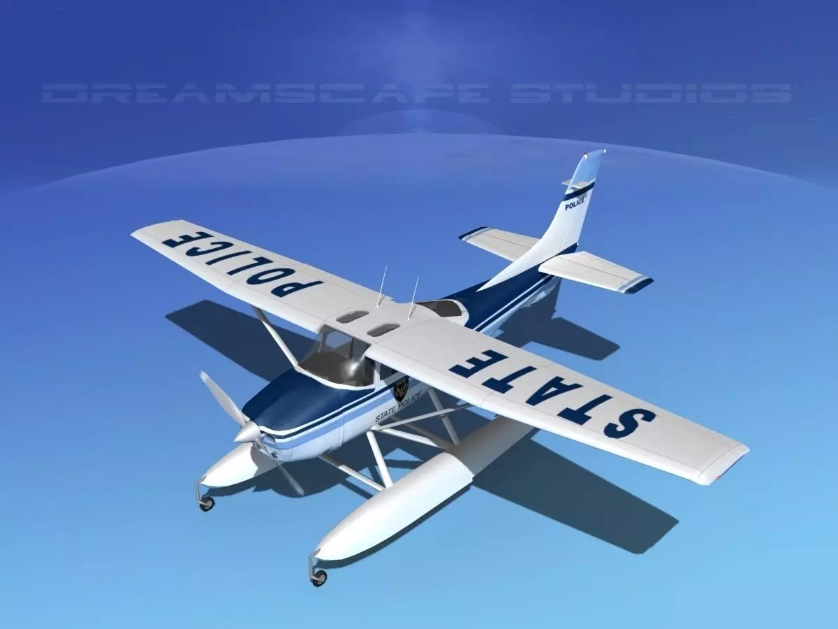 Cessna 182 Seaplane State Police 3D model