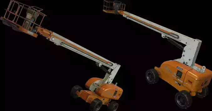 Rigged and animated Boom Lift  Low-poly 3D model