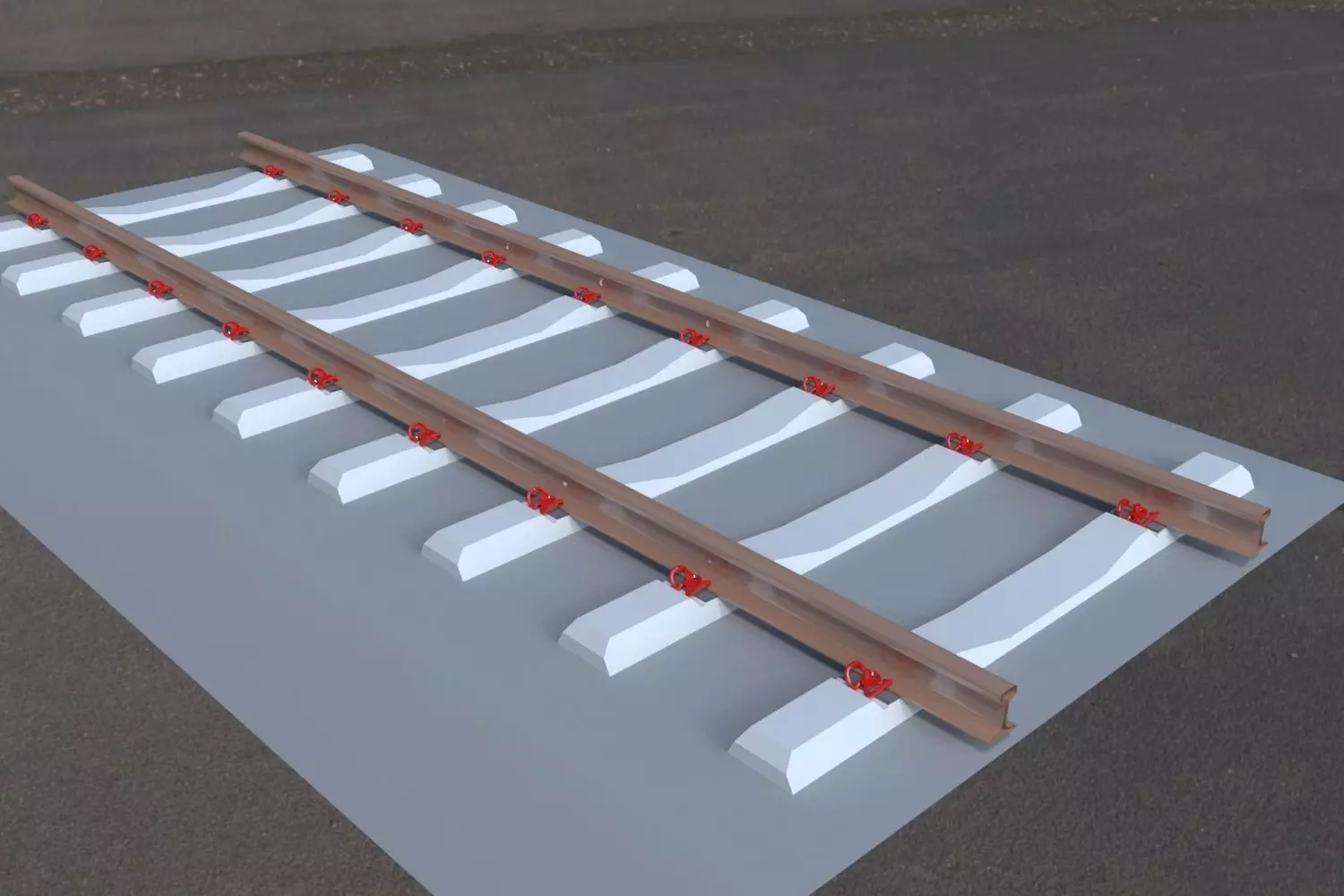 Rail track 3D model_0