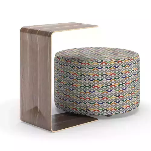 Turnstone Campfire Personal Table and Ottoman Free 3D model