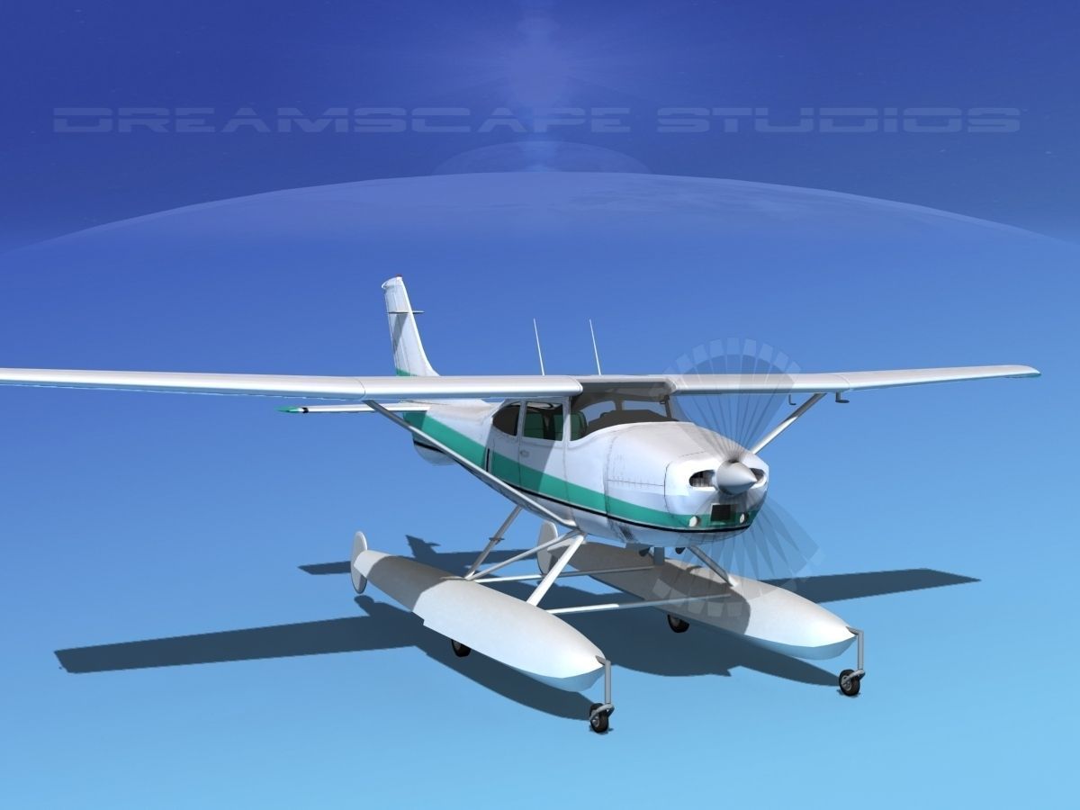 Cessna 182 Skylane Seaplane V12 3D model_2