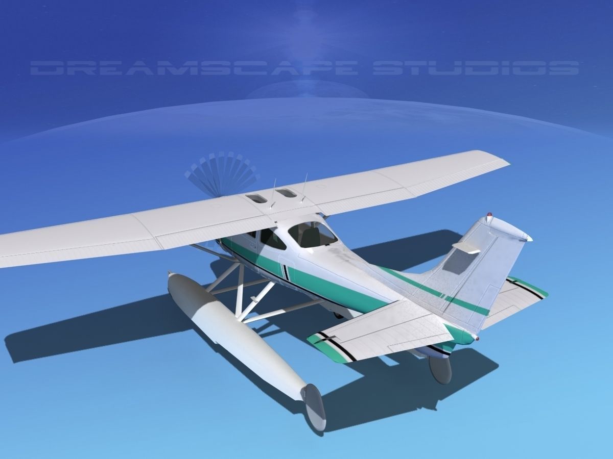 Cessna 182 Skylane Seaplane V12 3D model_7