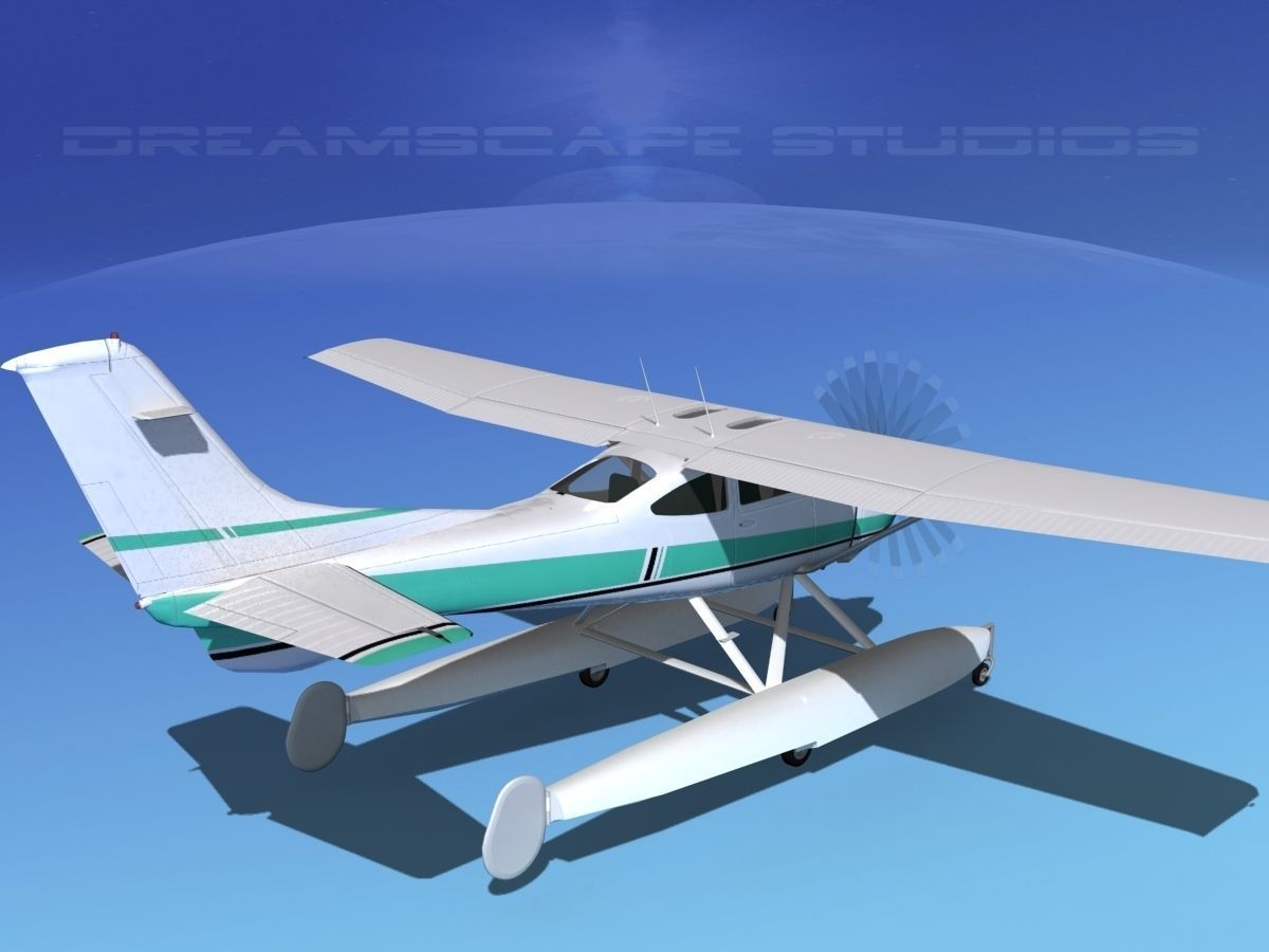 Cessna 182 Skylane Seaplane V12 3D model_5