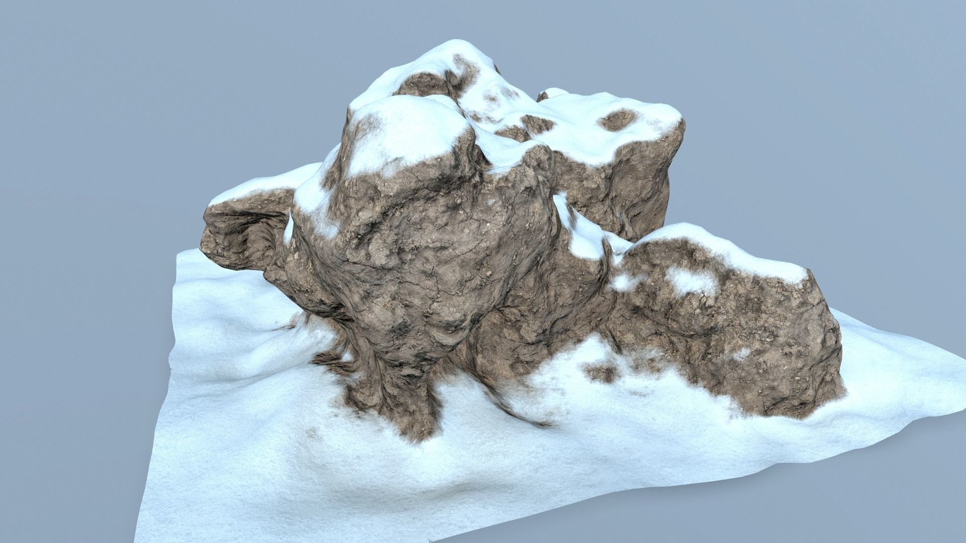 snow rocks Low-poly 3D model_1