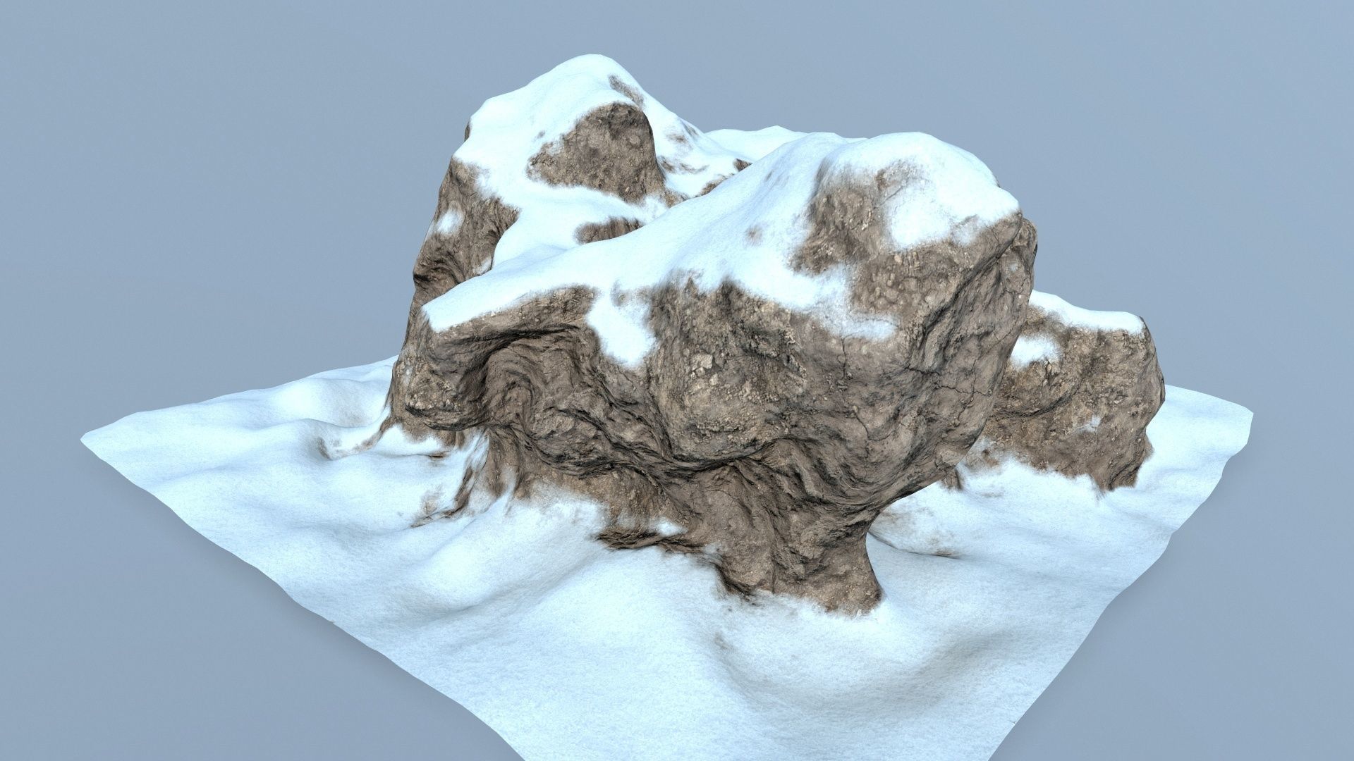 snow rocks Low-poly 3D model_2