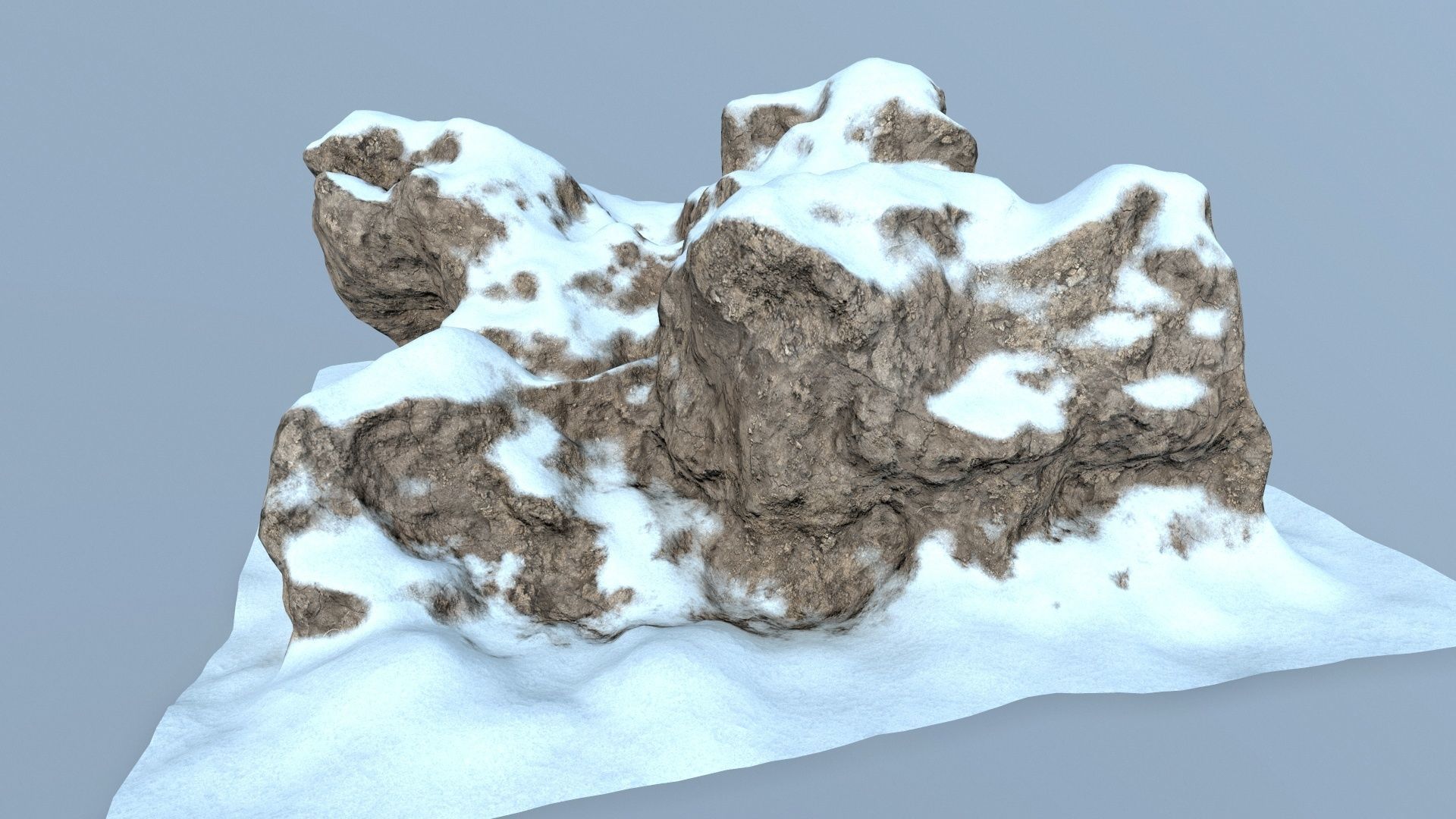 snow rocks Low-poly 3D model_8