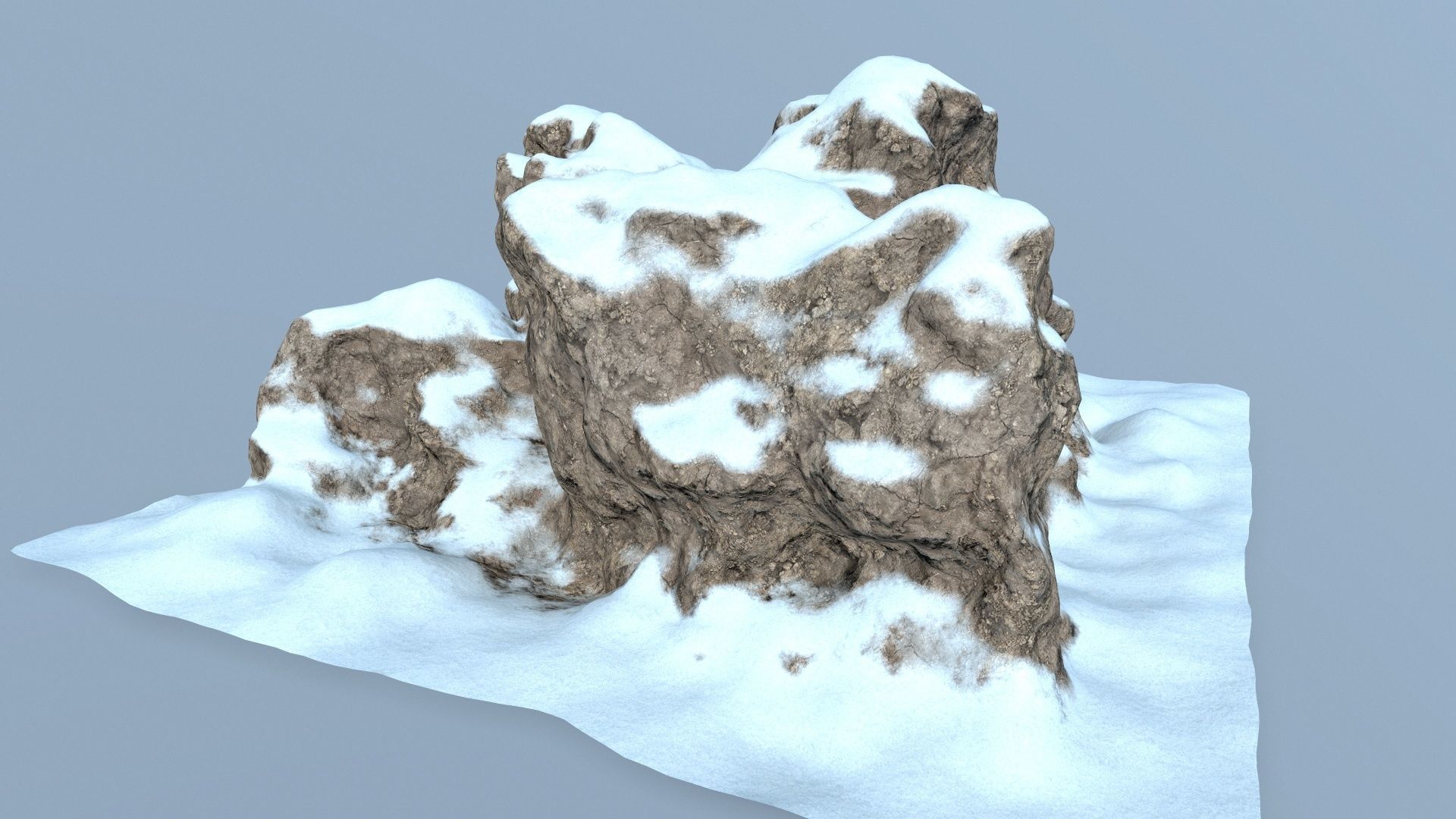 snow rocks Low-poly 3D model_7