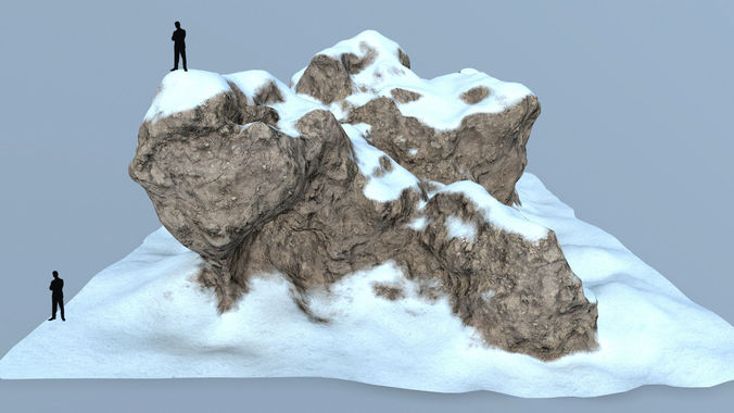 snow rocks Low-poly 3D model