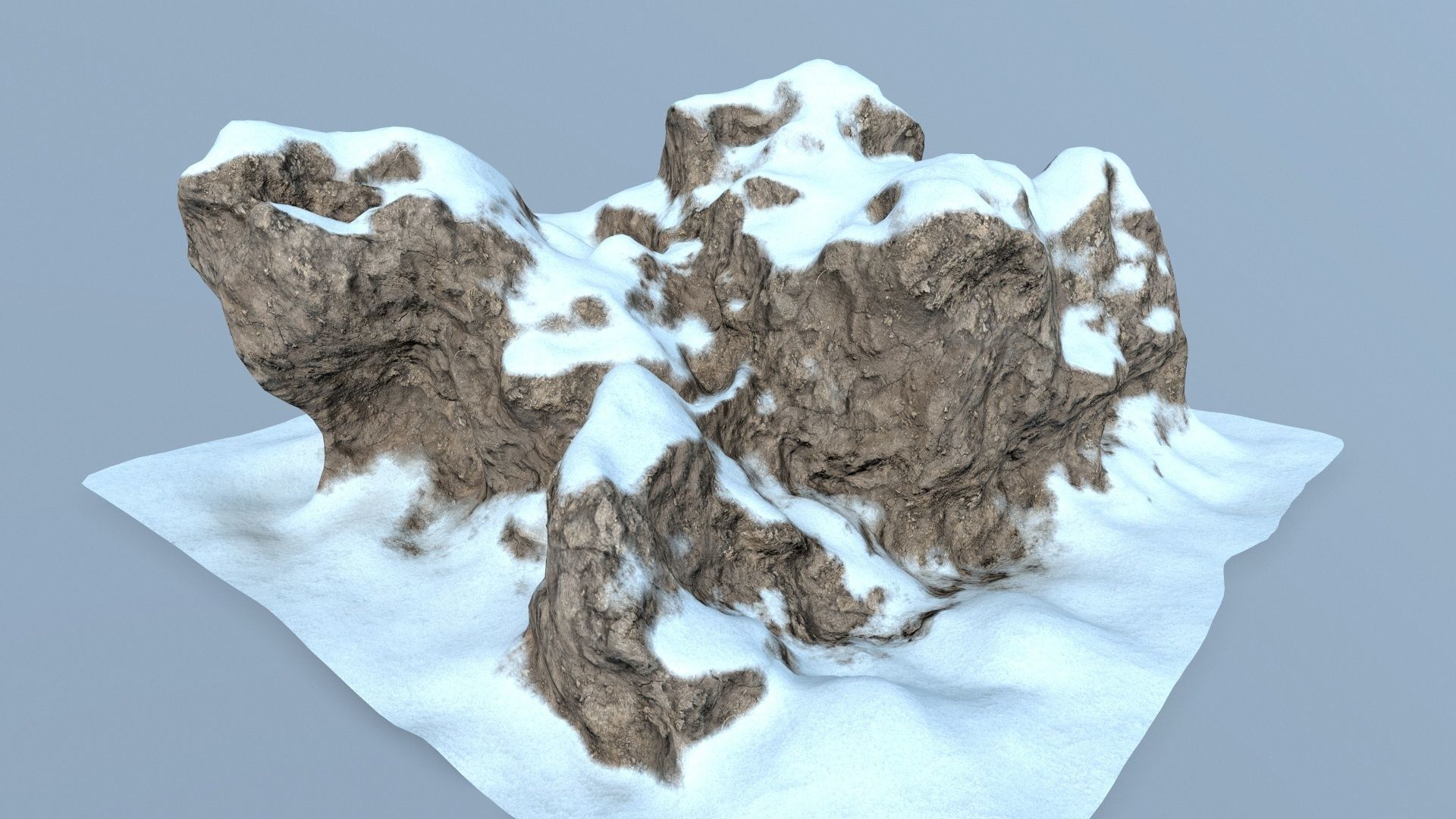 snow rocks Low-poly 3D model_9