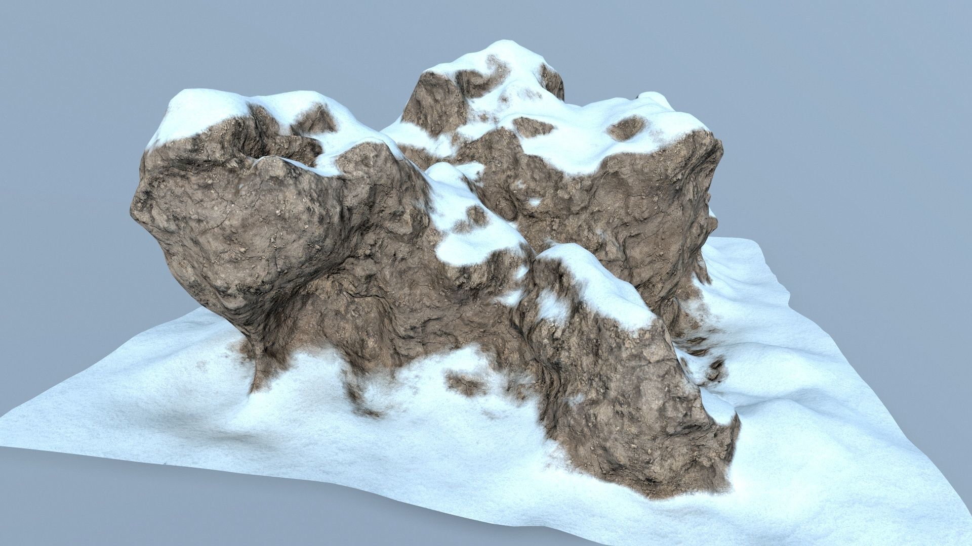 snow rocks Low-poly 3D model_10