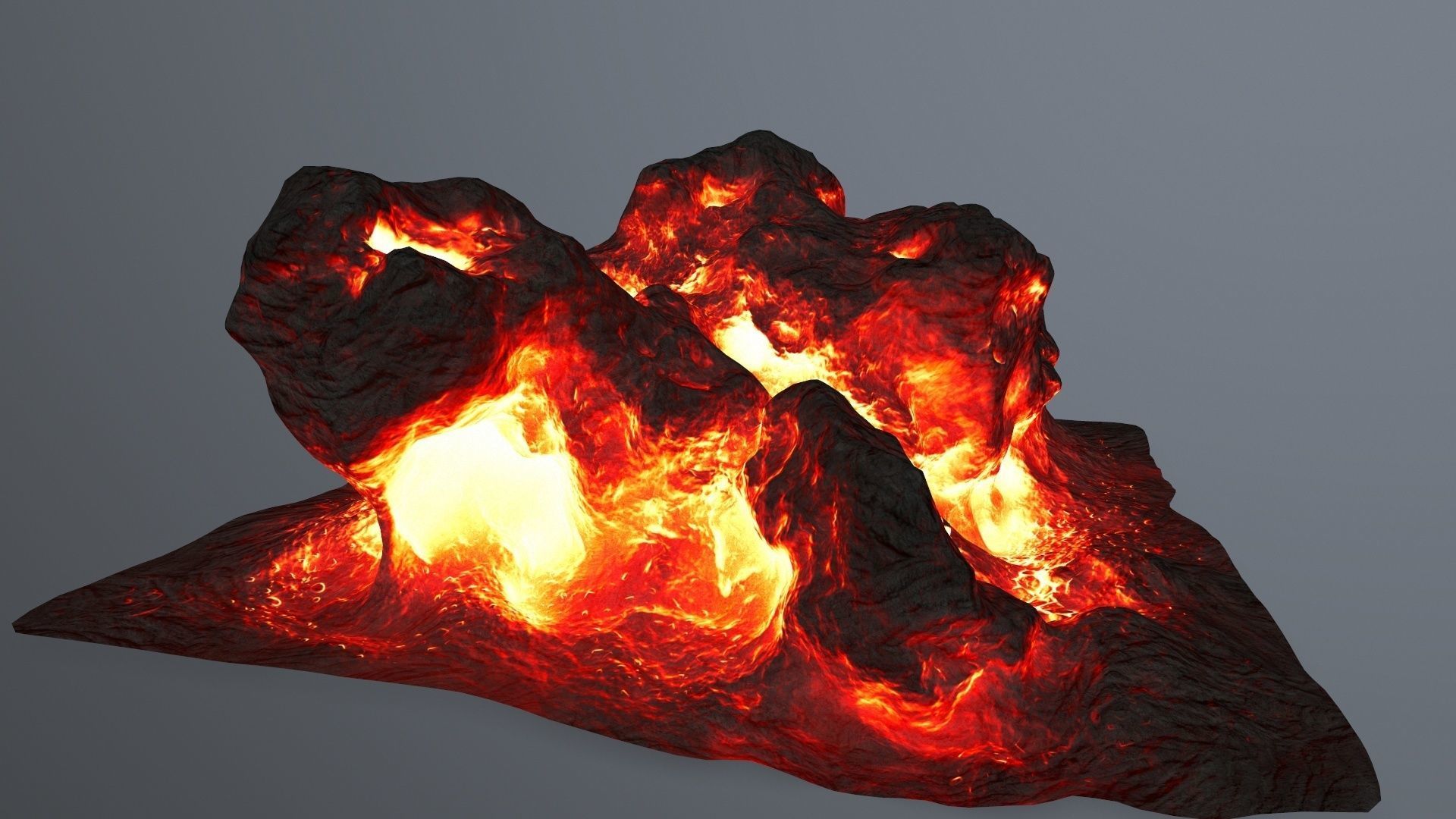 lava rocks Low-poly 3D model_8