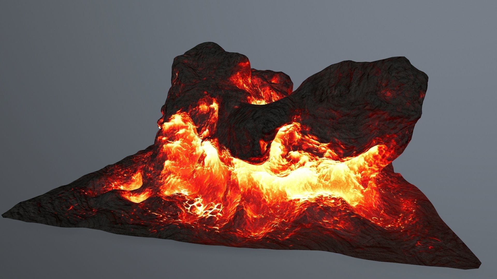 lava rocks Low-poly 3D model_2
