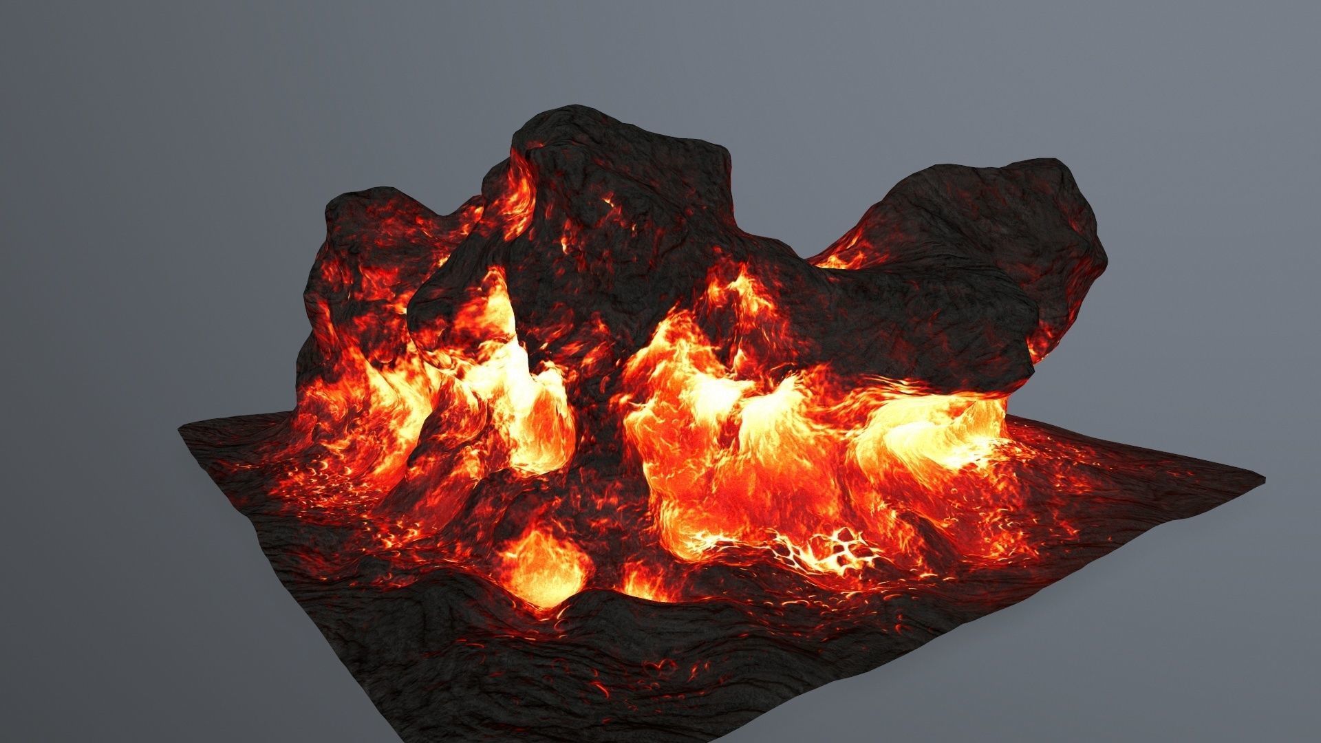 lava rocks Low-poly 3D model_3