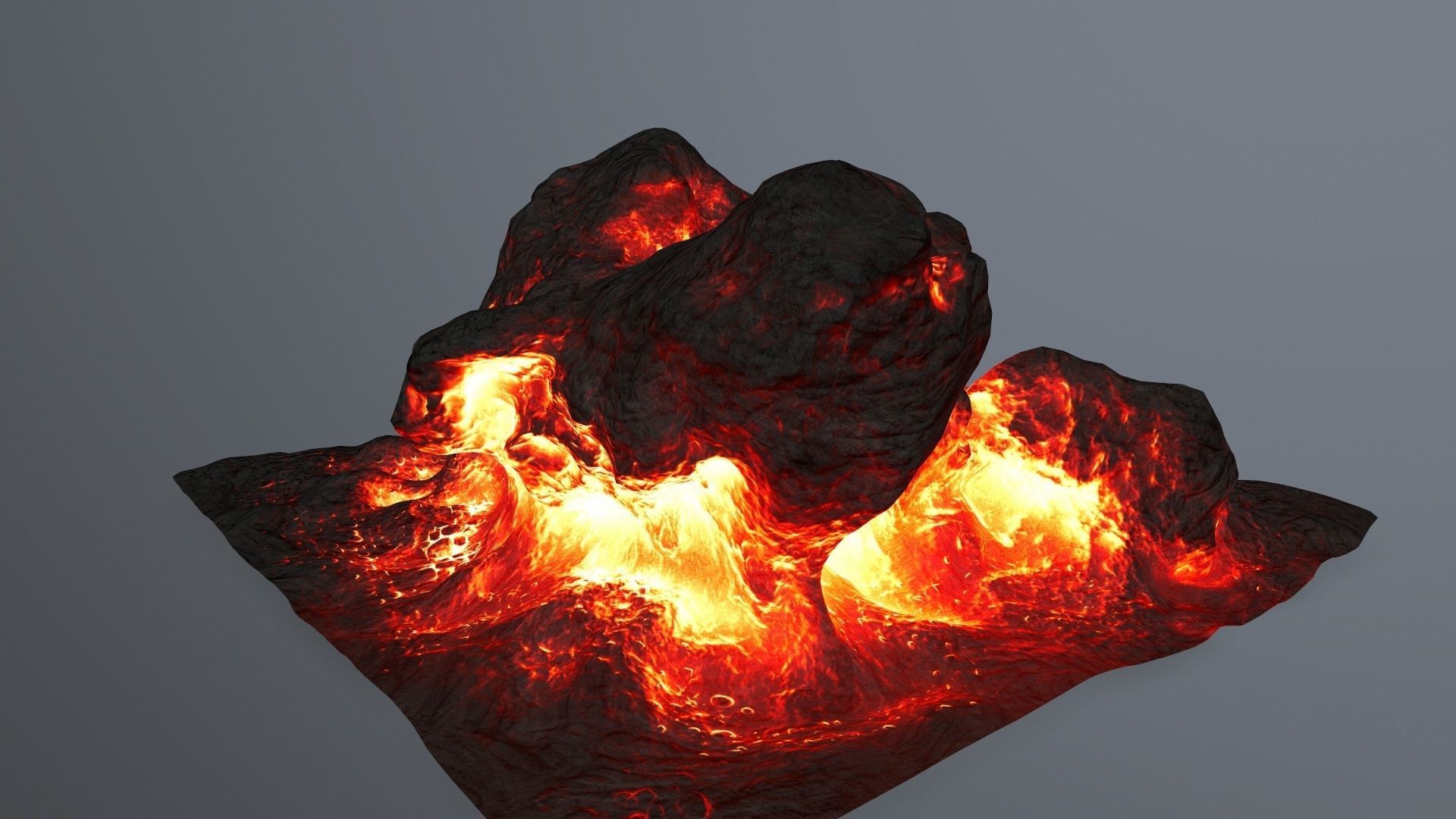lava rocks Low-poly 3D model_1