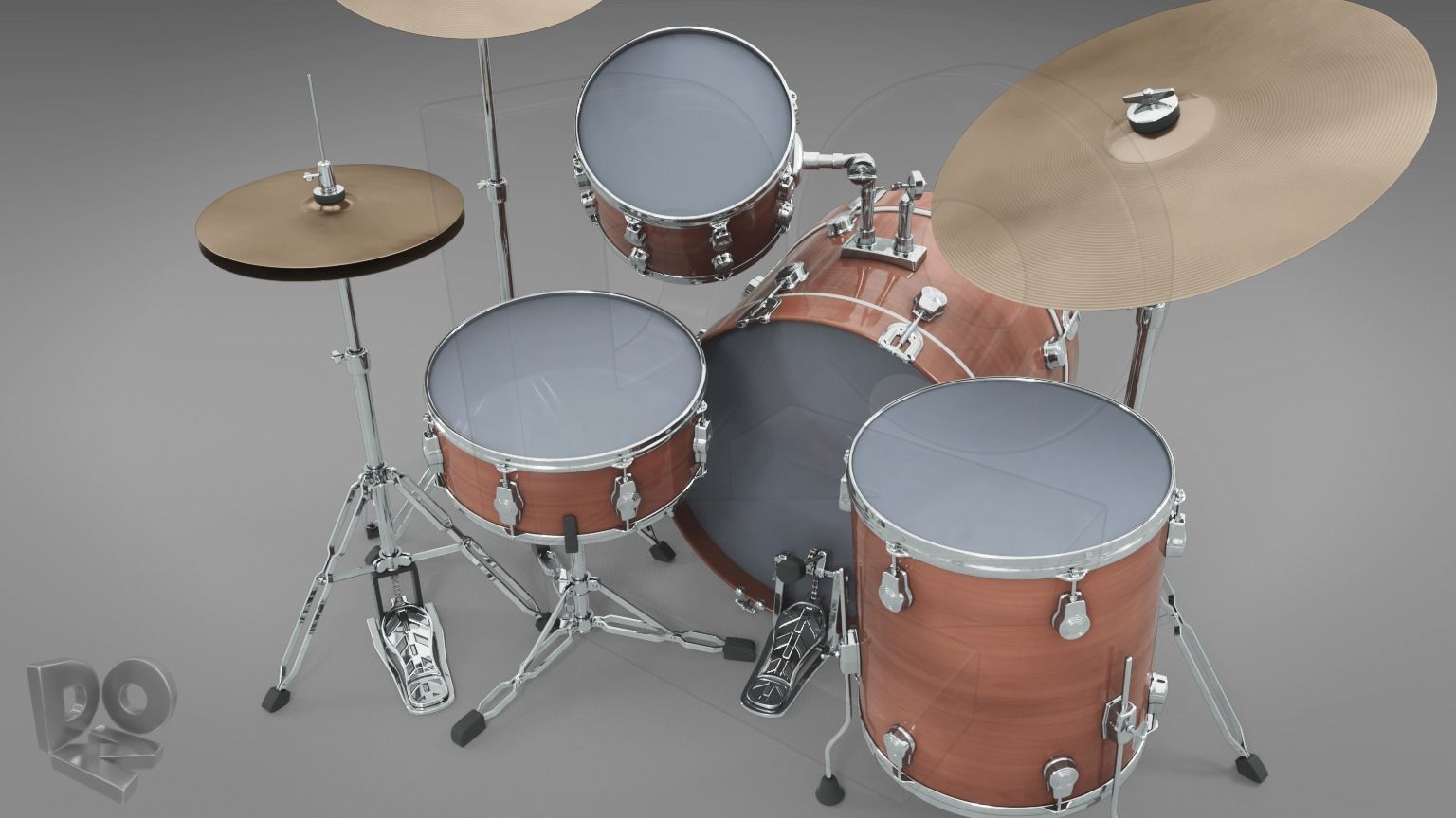 Basic drum set 3D model_6