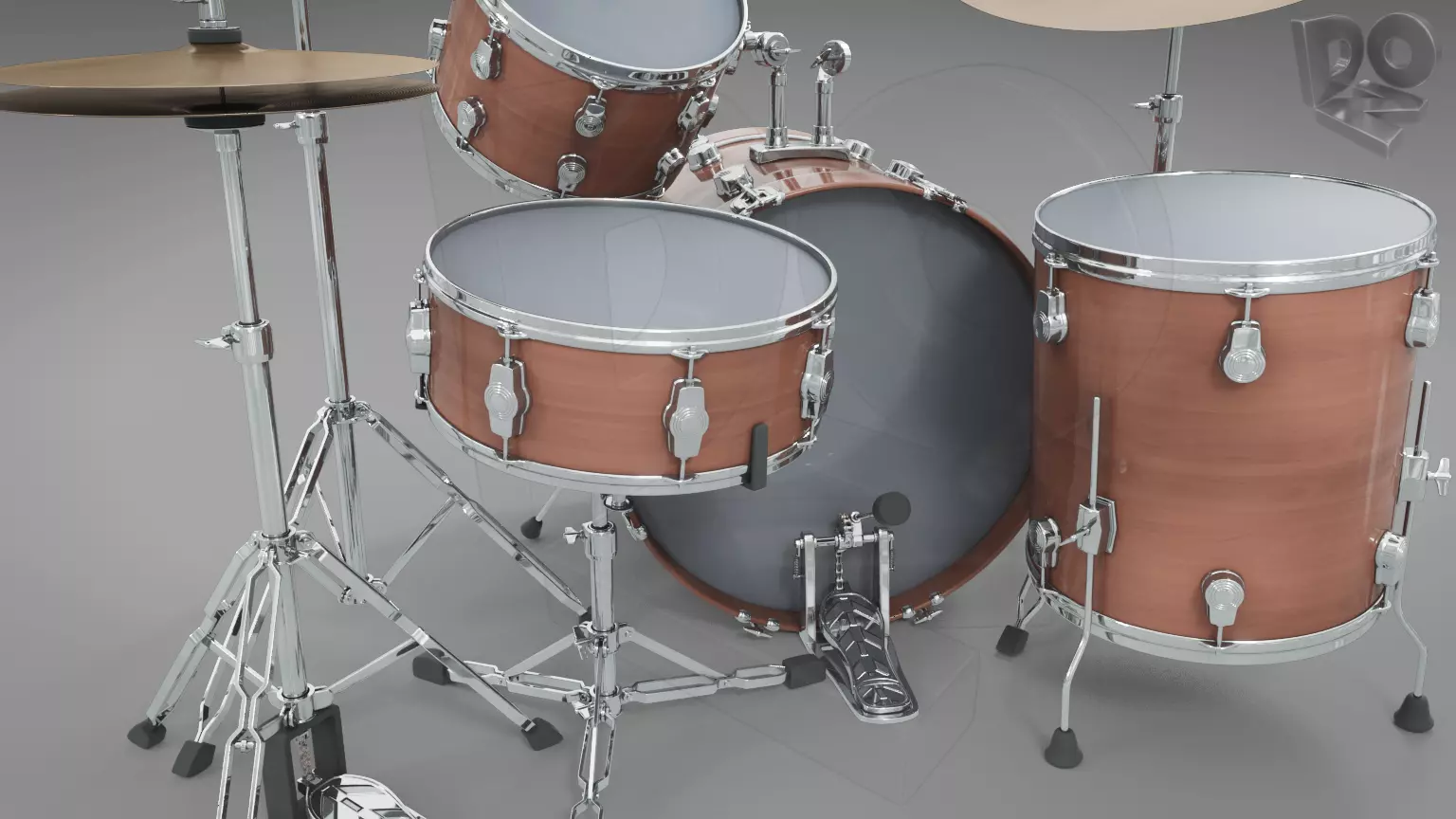 Basic drum set 3D model_0