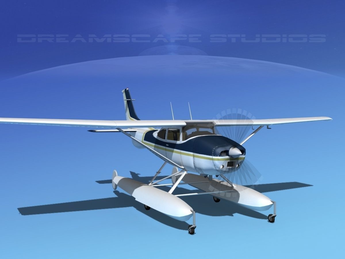 Cessna 182 Skylane Seaplane V14 3D model_2
