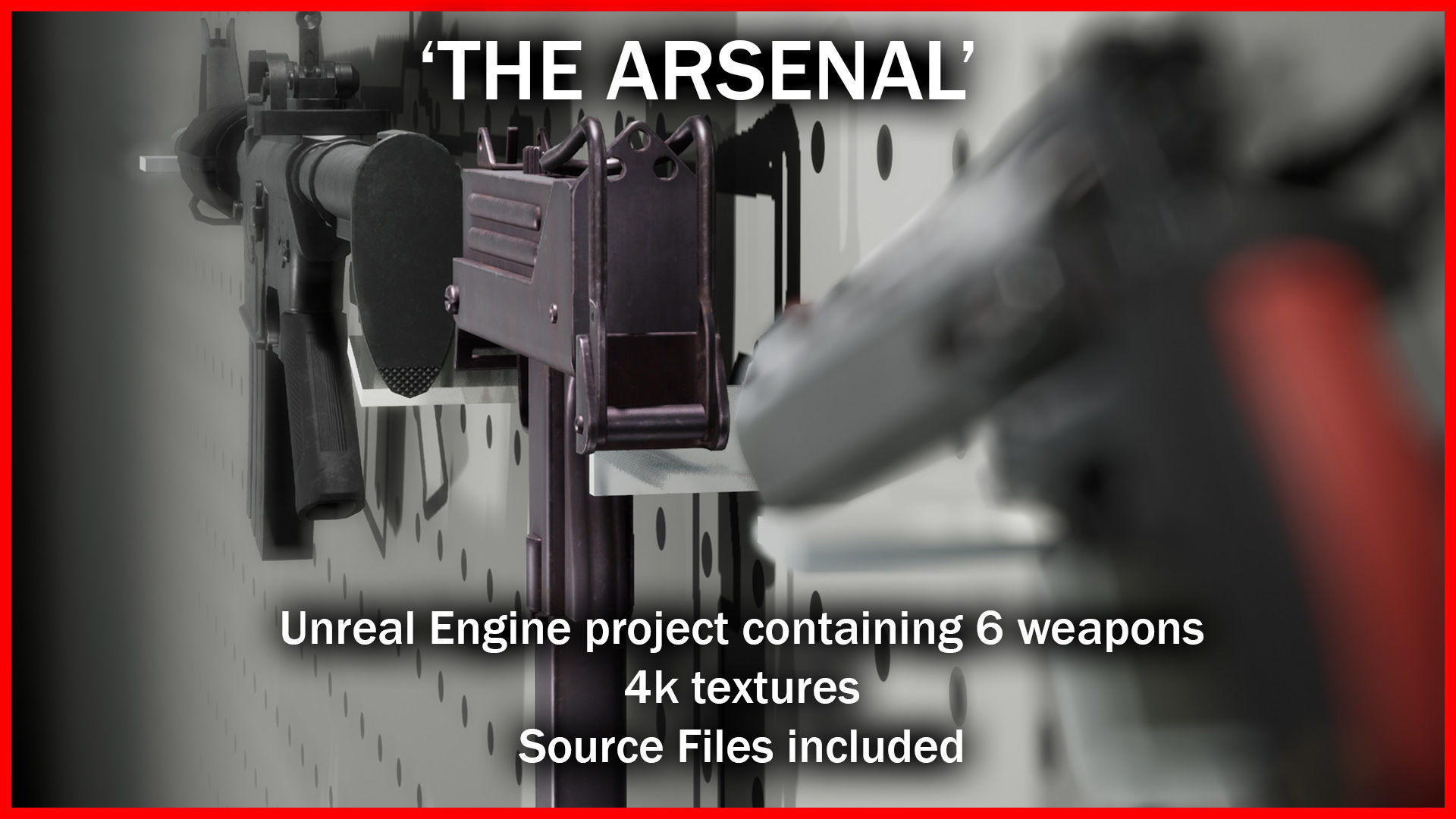 The Arsenal - 6 weapons UE4 pack Low-poly 3D model_16