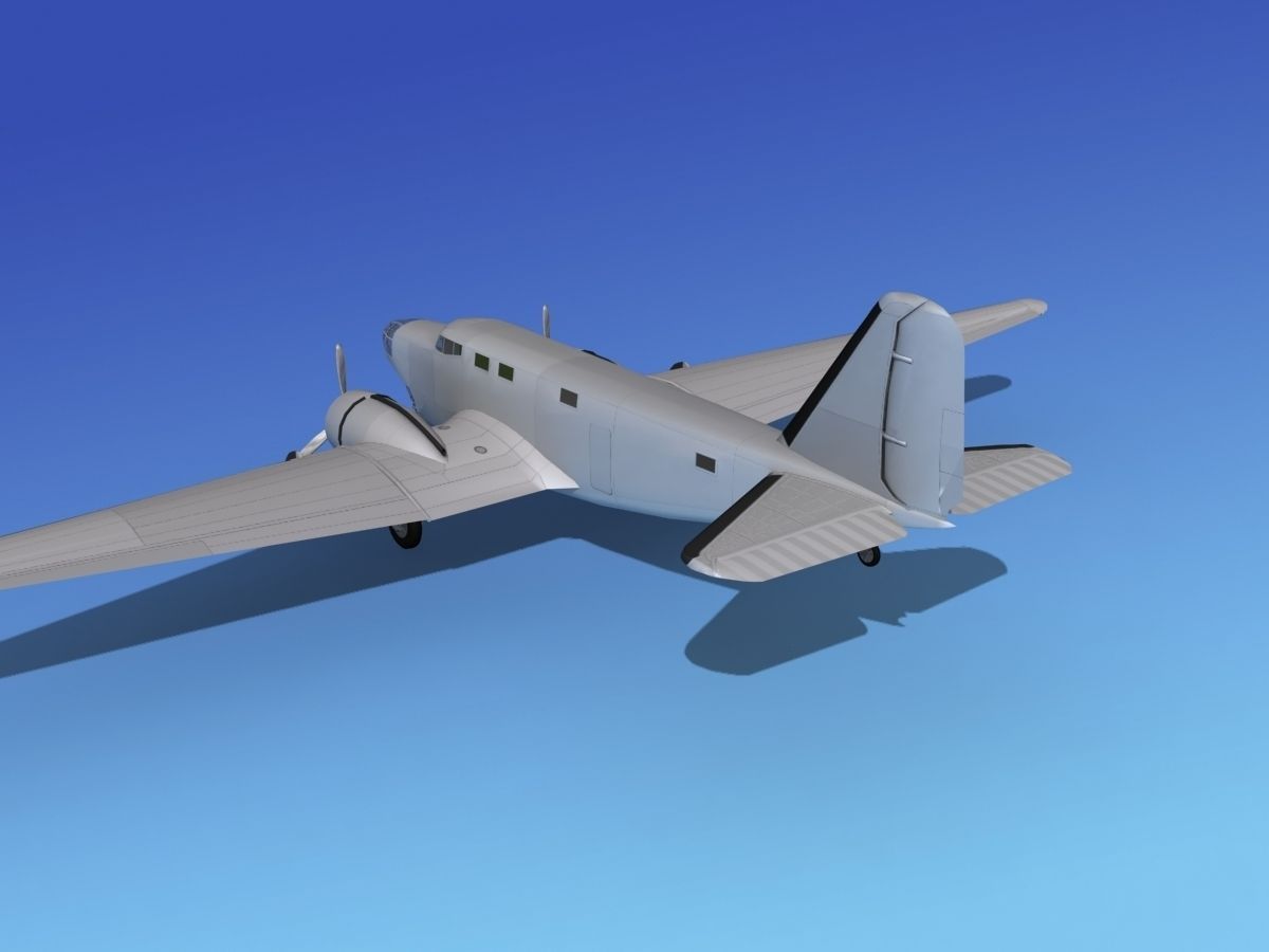 Douglas B-18A Bolo Bare Metal 3D model_12