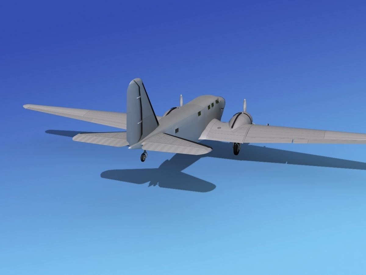 Douglas B-18A Bolo Bare Metal 3D model_7
