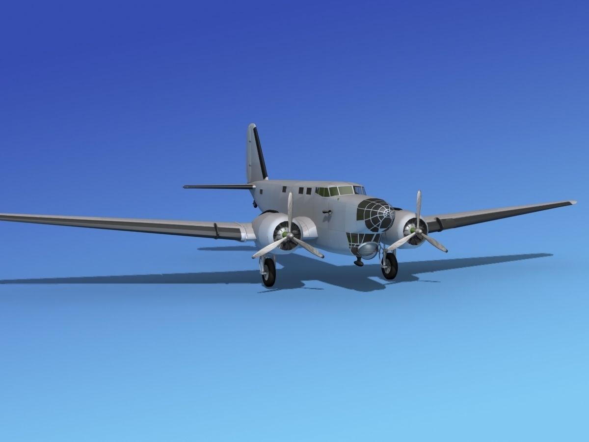 Douglas B-18A Bolo Bare Metal 3D model_2