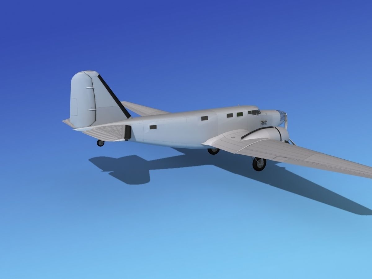 Douglas B-18A Bolo Bare Metal 3D model_6