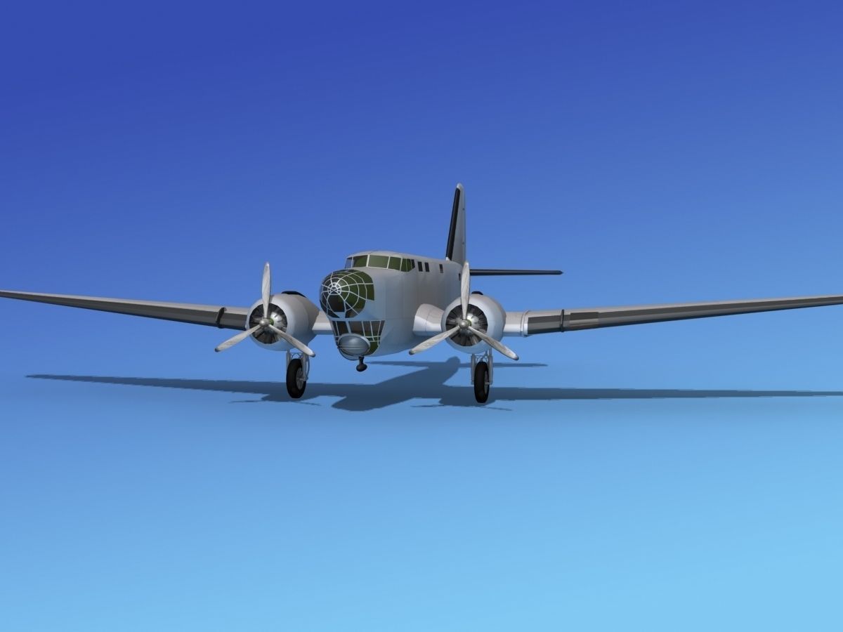 Douglas B-18A Bolo Bare Metal 3D model_1