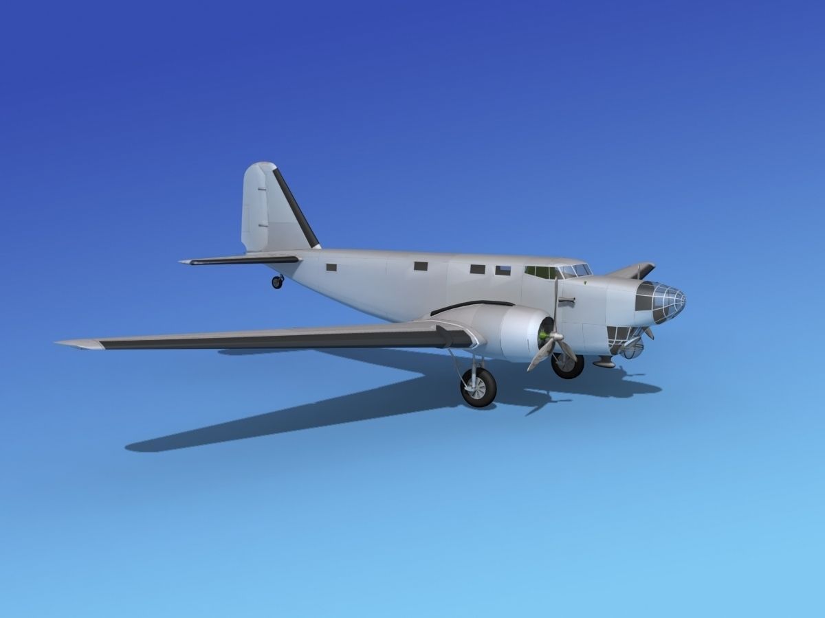 Douglas B-18A Bolo Bare Metal 3D model_4