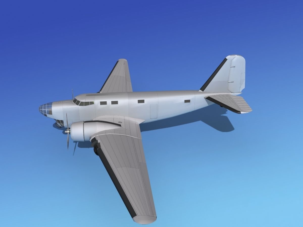 Douglas B-18A Bolo Bare Metal 3D model_11