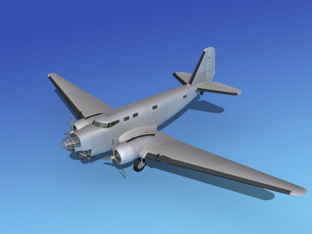 Douglas B-18A Bolo Bare Metal 3D model_10