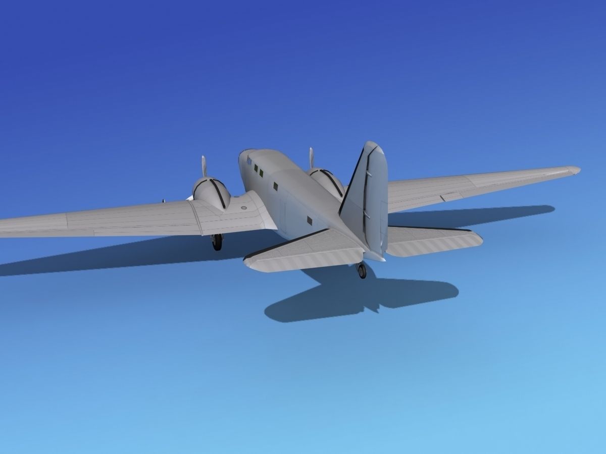 Douglas B-18A Bolo Bare Metal 3D model_8