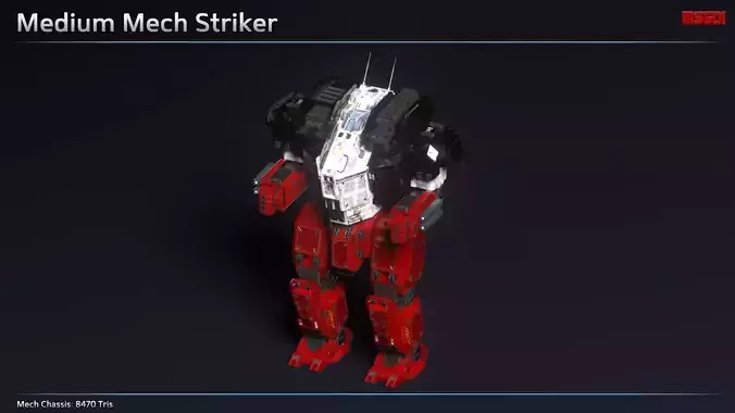 Medium Mech Striker Free low-poly 3D model