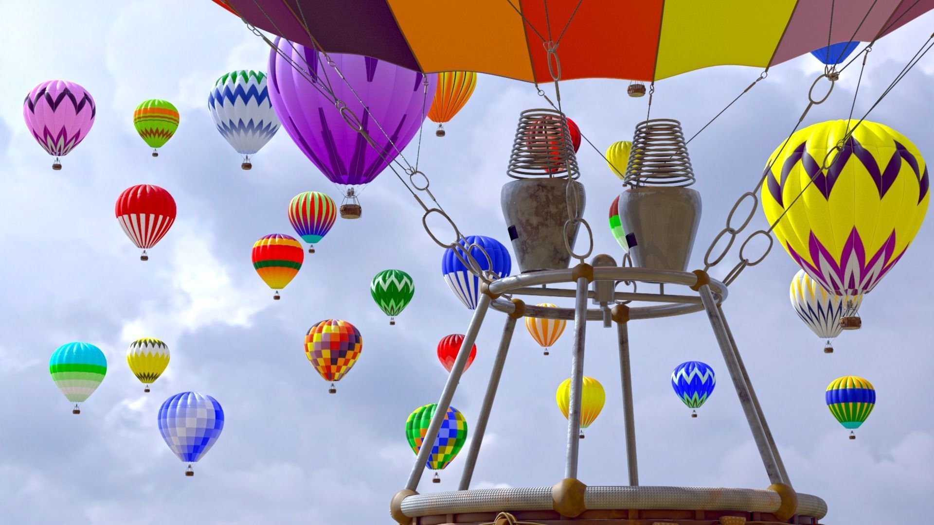 Hot Air Balloon model 3D model_2